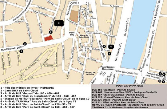 Accés et plan de Saint-Cloud